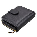 KB132 Female Style Full Grain Cow Leather Multifunctional RFID Wallet/ Card Bag/ Driving License Package(Black)