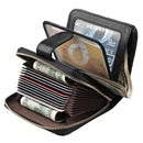 KB132 Female Style Full Grain Cow Leather Multifunctional RFID Wallet/ Card Bag/ Driving License Package(Black)