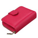 KB132 Female Style Full Grain Cow Leather Multifunctional RFID Wallet/ Card Bag/ Driving License Package(Magenta)