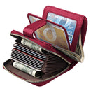 KB132 Female Style Full Grain Cow Leather Multifunctional RFID Wallet/ Card Bag/ Driving License Package(Magenta)