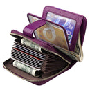 KB132 Female Style Full Grain Cow Leather Multifunctional RFID Wallet/ Card Bag/ Driving License Package(Purple)
