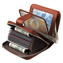 KB132 Female Style Full Grain Cow Leather Multifunctional RFID Wallet/ Card Bag/ Driving License Package(Brown)