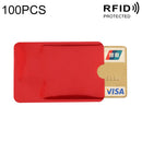 100 PCS Aluminum Foil RFID Blocking Credit Card ID Bank Card Case Card Holder Cover, Size: 9 x 6.3cm (Red)