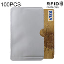 100 PCS Aluminum Foil RFID Blocking Credit Card ID Bank Card Case Card Holder Cover, Size: 9.3 x 6cm (Silver)