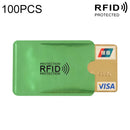 100 PCS Aluminum Foil RFID Blocking Credit Card ID Bank Card Case Card Holder Cover, Size: 9 x 6.3cm (Green)