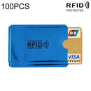 100 PCS Aluminum Foil RFID Blocking Credit Card ID Bank Card Case Card Holder Cover, Size: 9 x 6.3cm (Blue)