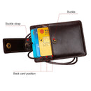 KB153 Antimagnetic RFID Leather Card Holder ID Card Badge with Lanyard(Red)