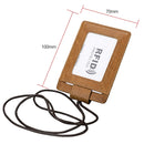 KB153 Antimagnetic RFID Leather Card Holder ID Card Badge with Lanyard(Yellowish-brown)