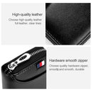 KB155 Antimagnetic RFID Zipper Leather Large-capacity Cards Holder Wallet(Lake Blue)