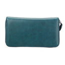 KB161 Antimagnetic RFID Long Zipper Leather Wallet Large-capacity Card Holder(Blue)