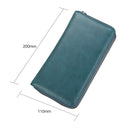KB161 Antimagnetic RFID Long Zipper Leather Wallet Large-capacity Card Holder(Blue)