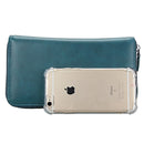 KB161 Antimagnetic RFID Long Zipper Leather Wallet Large-capacity Card Holder(Blue)
