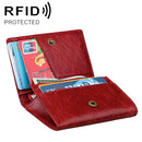 KB171 Antimagnetic RFID Crazy Horse Texture Leather Card Holder Wallet for Men and Women(Red)