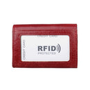 KB171 Antimagnetic RFID Crazy Horse Texture Leather Card Holder Wallet for Men and Women(Red)
