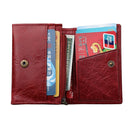 KB171 Antimagnetic RFID Crazy Horse Texture Leather Card Holder Wallet for Men and Women(Red)