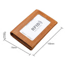 KB171 Antimagnetic RFID Crazy Horse Texture Leather Card Holder Wallet for Men and Women(Yellowish-brown)