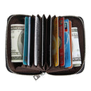 KB205 Antimagnetic RFID Litchi Texture Leather Zipper Large-capacity Card Holder Wallet(Black)