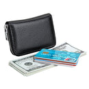 KB205 Antimagnetic RFID Litchi Texture Leather Zipper Large-capacity Card Holder Wallet(Black)