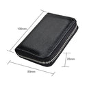 KB205 Antimagnetic RFID Litchi Texture Leather Zipper Large-capacity Card Holder Wallet(Black)