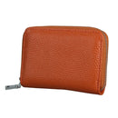 KB205 Antimagnetic RFID Litchi Texture Leather Zipper Large-capacity Card Holder Wallet(Brown)