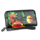 907 Antimagnetic RFID Women Flower Pattern Large Capacity Hand Wallet Purse Phone Bag with Card Slots(Colour)