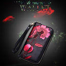 907 Antimagnetic RFID Women Flower Pattern Large Capacity Hand Wallet Purse Phone Bag with Card Slots(Green)