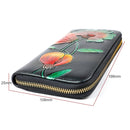 907 Antimagnetic RFID Women Flower Pattern Large Capacity Hand Wallet Purse Phone Bag with Card Slots(Green)