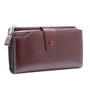 8236 Antimagnetic RFID Multi-function Oil Wax Leather Lady Wallet Large-capacity Purse (Coffee)