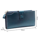 8236 Antimagnetic RFID Multi-function Oil Wax Leather Lady Wallet Large-capacity Purse (Blue)