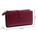 8236 Antimagnetic RFID Multi-function Oil Wax Leather Lady Wallet Large-capacity Purse (Purple)