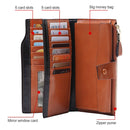 8236 Antimagnetic RFID Multi-function Oil Wax Leather Lady Wallet Large-capacity Purse (Red)