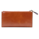 8236 Antimagnetic RFID Multi-function Oil Wax Leather Lady Wallet Large-capacity Purse (Yellow)