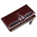 8239 Antimagnetic RFID Multi-function Leather Lady Wallet Large-capacity Purse with Detachable Card Holder(Coffee)