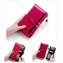8239 Antimagnetic RFID Multi-function Leather Lady Wallet Large-capacity Purse with Detachable Card Holder(Coffee)