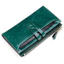 8239 Antimagnetic RFID Multi-function Leather Lady Wallet Large-capacity Purse with Detachable Card Holder(Green)