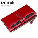 8239 Antimagnetic RFID Multi-function Leather Lady Wallet Large-capacity Purse with Detachable Card Holder(Red)