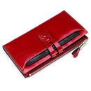 8239 Antimagnetic RFID Multi-function Leather Lady Wallet Large-capacity Purse with Detachable Card Holder(Red)