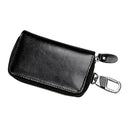9101 Multi-function Waist Hanging Oil Wax Leather Zipper Wallet Keys Holder Bag(Black)