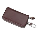 9101 Multi-function Waist Hanging Oil Wax Leather Zipper Wallet Keys Holder Bag(Coffee)