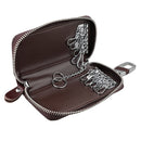 9101 Multi-function Waist Hanging Oil Wax Leather Zipper Wallet Keys Holder Bag(Coffee)