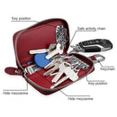 9101 Multi-function Waist Hanging Oil Wax Leather Zipper Wallet Keys Holder Bag(Coffee)