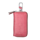 9101 Multi-function Waist Hanging Oil Wax Leather Zipper Wallet Keys Holder Bag(Pink)