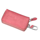 9101 Multi-function Waist Hanging Oil Wax Leather Zipper Wallet Keys Holder Bag(Pink)