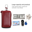 9101 Multi-function Waist Hanging Oil Wax Leather Zipper Wallet Keys Holder Bag(Pink)