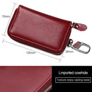 9101 Multi-function Waist Hanging Oil Wax Leather Zipper Wallet Keys Holder Bag(Peacock Blue)