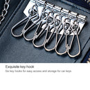 9102 Multi-function Waist Hanging Leather Zipper Wallet Keys Holder Bag(Dark Blue)