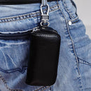 9102 Multi-function Waist Hanging Leather Zipper Wallet Keys Holder Bag(Dark Blue)
