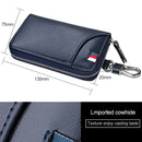 9102 Multi-function Waist Hanging Leather Zipper Wallet Keys Holder Bag(Dark Blue)