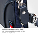 9102 Multi-function Waist Hanging Leather Zipper Wallet Keys Holder Bag(Dark Blue)