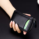 9106 Large-capacity Zipper Leather Keys Holder Bag Multi-function Wallet(Coffee)